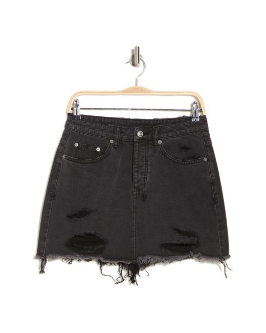 Ksubi Black Distressed Denim Miniskirt