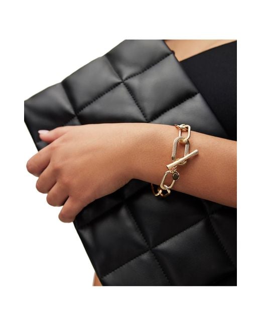 AllSaints Metallic Oval Chain Toggle Bracelet