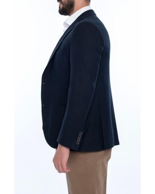VELLAPAIS Blue Solid Sport Coat for men