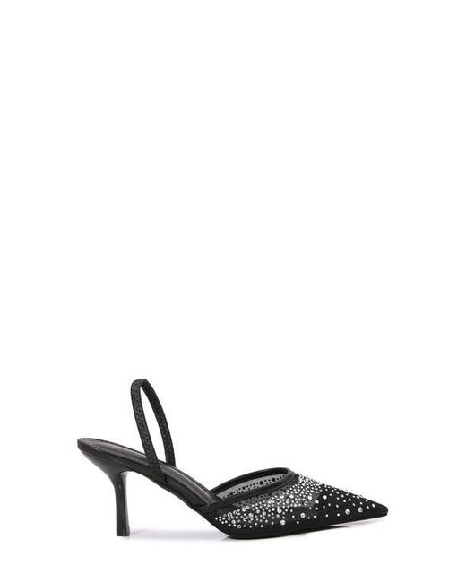BERNESS Black Cara Rhinestone Mesh Pump