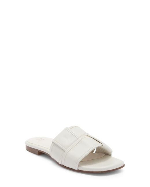 Bruno Magli White Nala Woven Slide Sandal