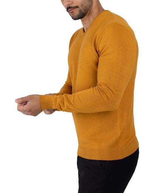 Xray Jeans Yellow Ribbed V-Neck Knit Sweater for men