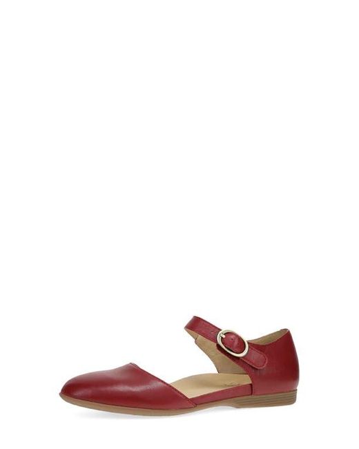 Dansko Red Liv Ankle Strap Flat