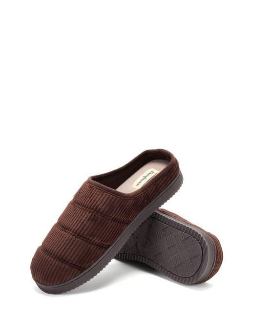 Dearfoams Brown Declan Quilted Slipper for men