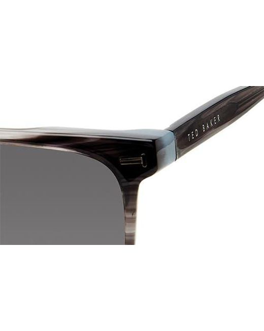 Ted Baker Gray 56Mm Polarized Rectangular Sunglasses for men