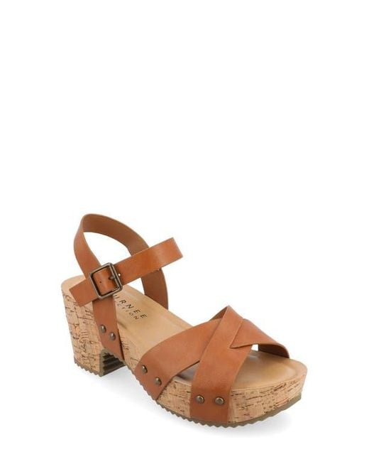 Journee Collection Brown Platform Sandal