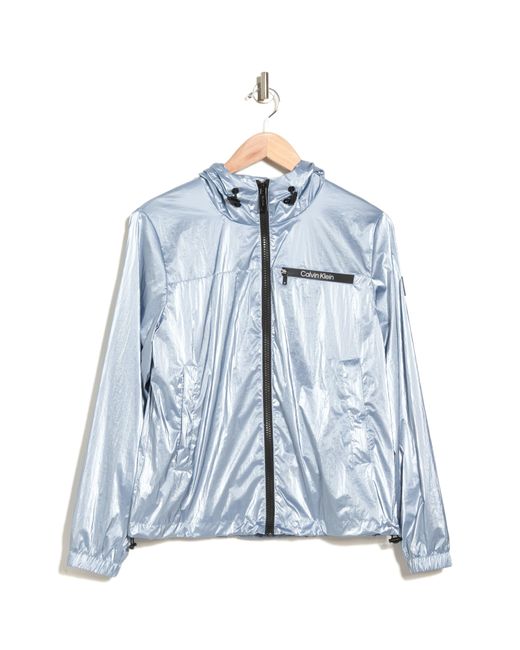 Calvin Klein Waterresistant Windbreaker Jacket In Blue/grey At Nordstrom Rack Lyst