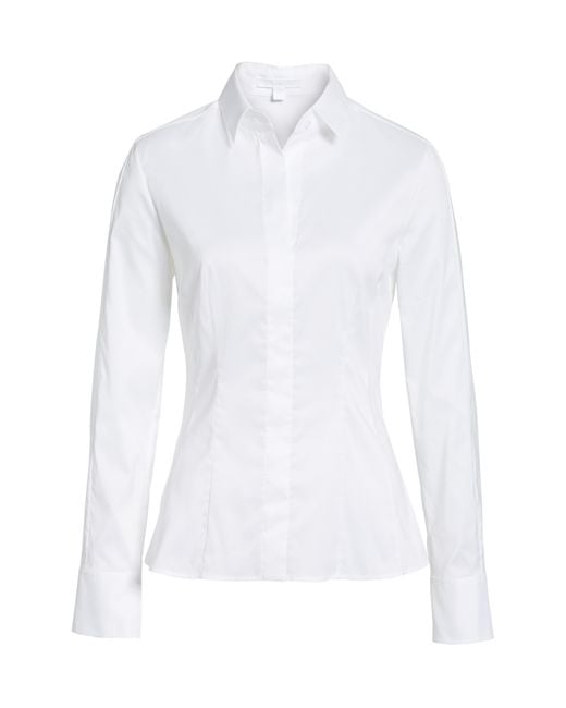 Boss White 'bashina' Stretch Poplin Shirt