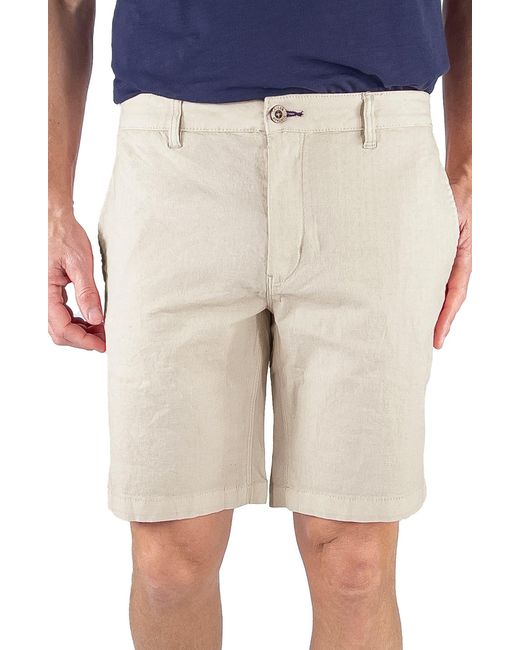 Tailor Vintage Natural 9" Slim Stretch Linen Blend Walk Shorts for men