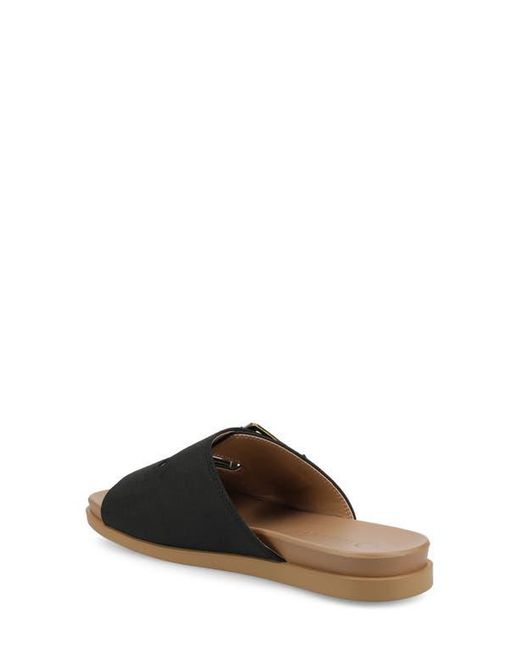 Journee Collection Black Cosette Slide Sandal