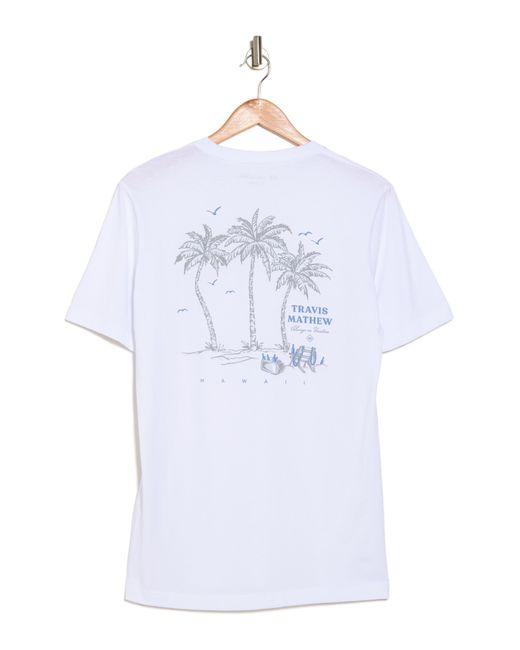Travis Mathew White Hilltop Trail Cotton Graphic T-shirt for men