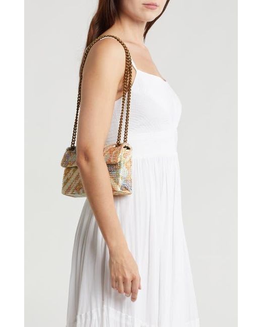 Kurt Geiger Natural Mini Brixton Crystal Lock Bag