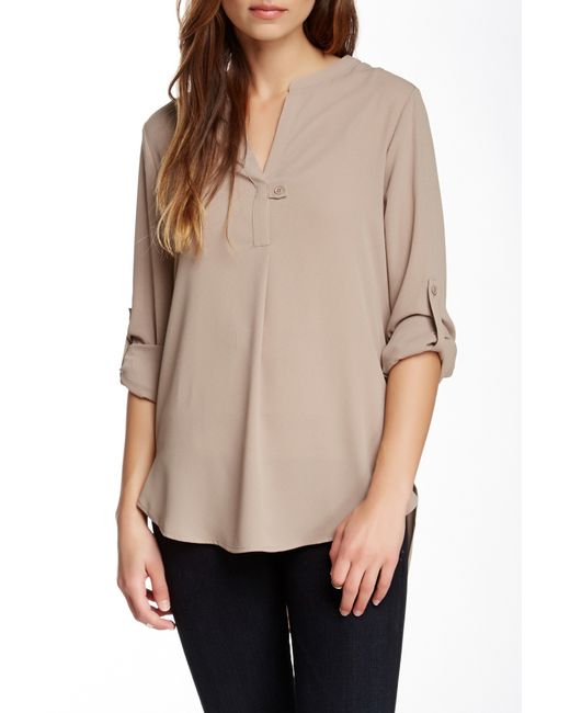 Pleione Natural Long Sleeve Blouse