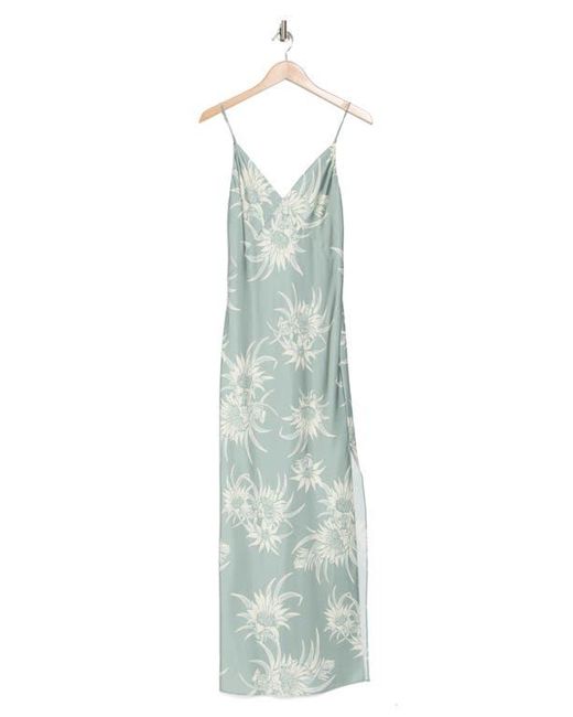 Rag & Bone Blue Rissa Floral Satin Slipdress