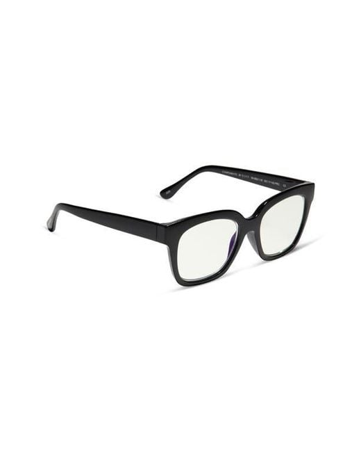 DIFF Black Ava 50Mm Square Light Blocking Glasses for men