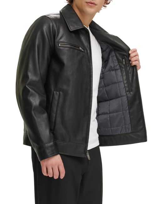 Dockers Black Water Resistant James Dean Faux Leather Jacket for men