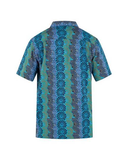 Hurley Blue Rincon Floral Short Sleeve Button-up Shirt for men