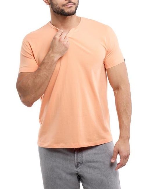 Xray Jeans Blue Split Neck Cotton T-Shirt for men