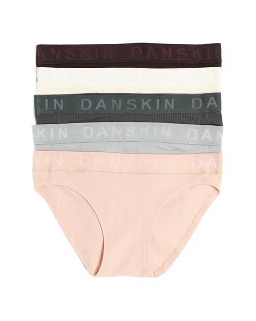 Danskin White 5-pack Jacquard Rib Bikinis