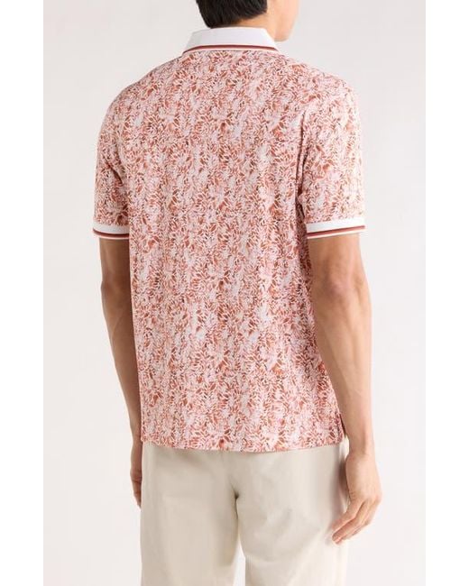 Bugatchi Pink Pipe Trim Knit Polo for men