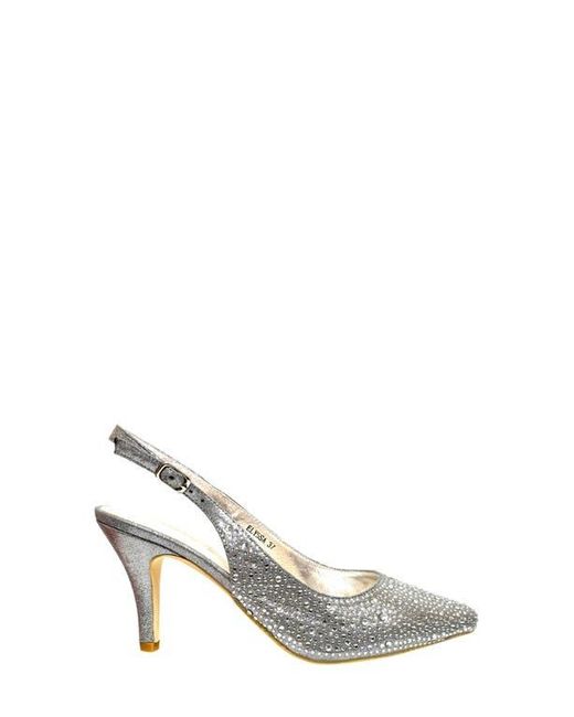 Lady Couture Dream Silver Jeweled Mesh Sling Back Heels main image 1