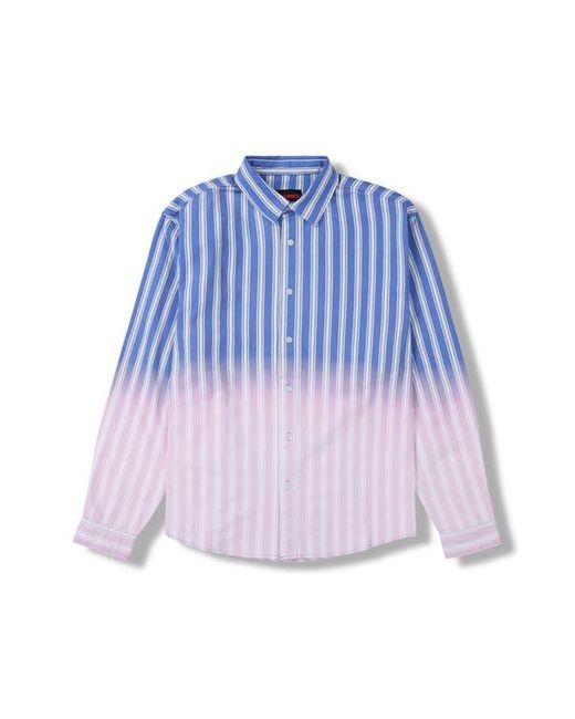 Pleasures Blue Fade Stripe Ombré Button-Up Shirt for men