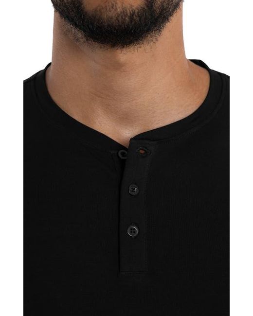 Xray Jeans Black Long Sleeve Henley for men