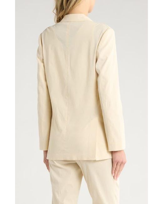 Theory Natural Two Button Linen Blend Blazer