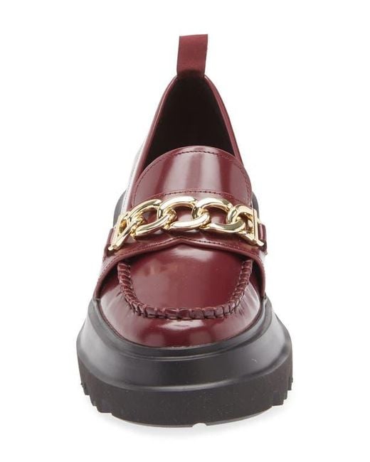 G.H.BASS Purple Chain Lug Sole Platform Loafer