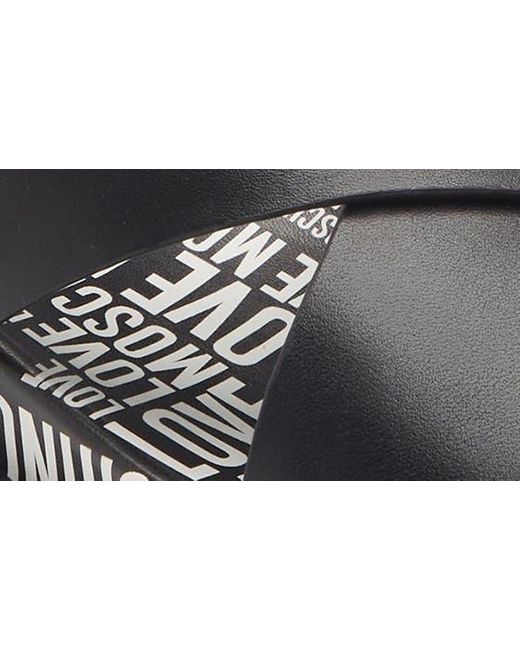 Love Moschino Black Crisscross Platform Slingback Sandal