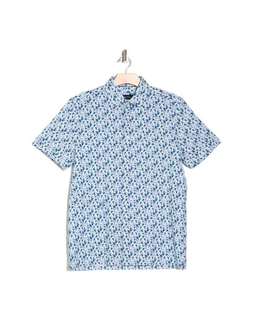 Bugatchi Blue Print Ooohcotton® Long Sleeve Button-up Shirt for men