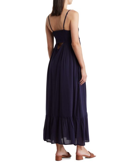 Wishlist Blue Smocked Maxi Dress
