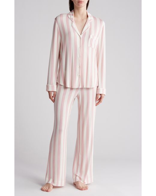 Nordstrom Pink Tranquility Long Sleeve Shirt & Pants Two-piece Pajama Set