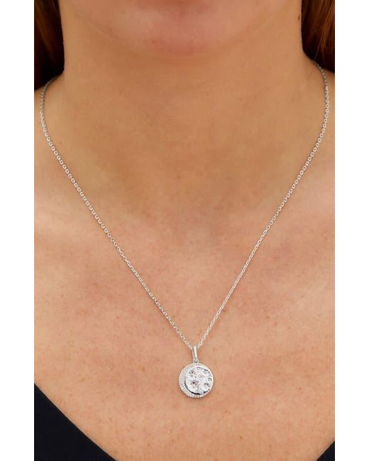 SAVVY CIE JEWELS White Cubic Zirconia Moon & Star Pendant Necklace