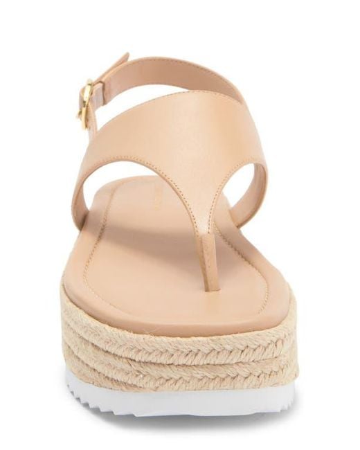 Stuart Weitzman Natural Mel Espadrille Flatform Sandal