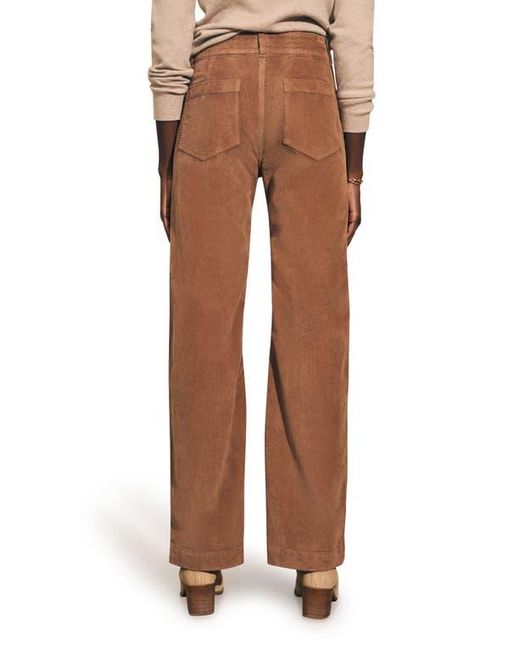 Faherty Brand Brown High-Waist Corduroy Wide-Leg Pants