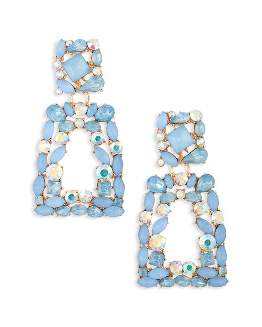 Tasha Blue Crystal Geometric Drop Earrings