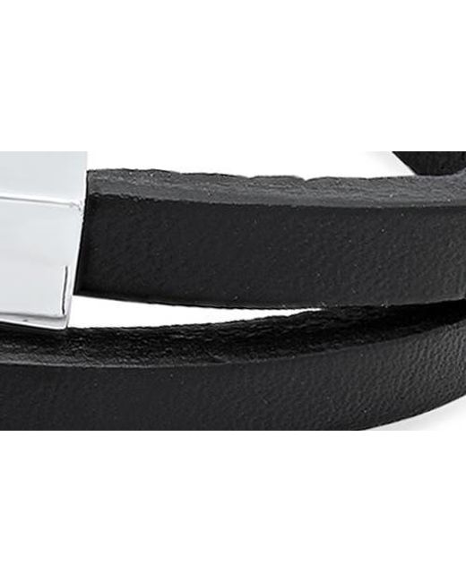 HMY Jewelry Black Leather Wrap Bracelet for Men for men