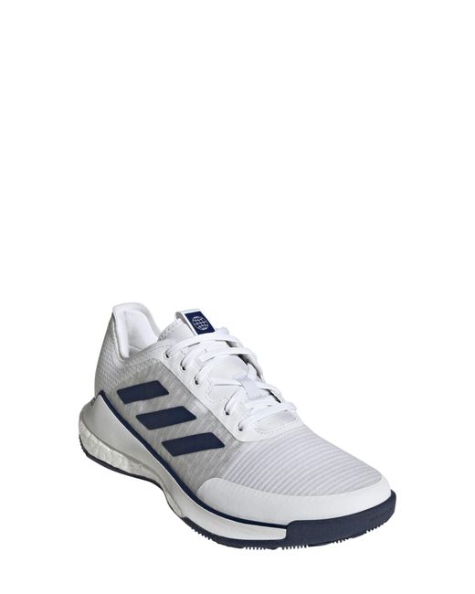 adidas Crazy Flight Activewear Sneaker In White/team Navy Blue At Nordstrom  Rack | Lyst