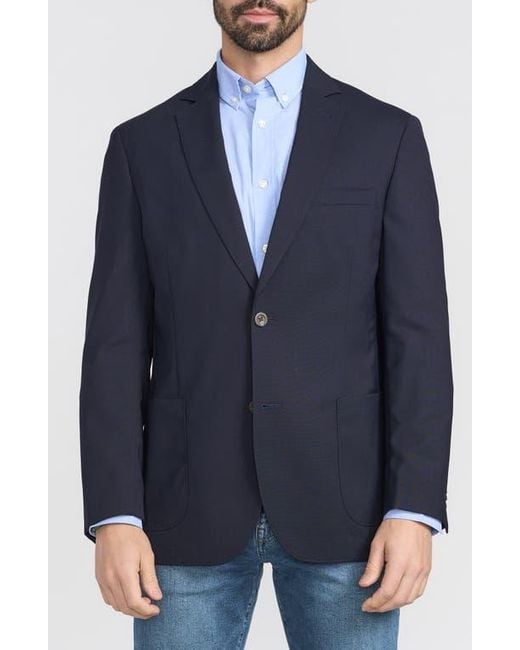 Flynt Blue Journey Solid Wool Sport Coat for men