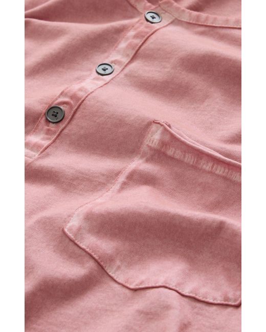John Varvatos Pink Sublime Wash Cotton Henley for men
