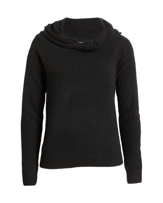 Open Edit Black Twisted Collar Sweater