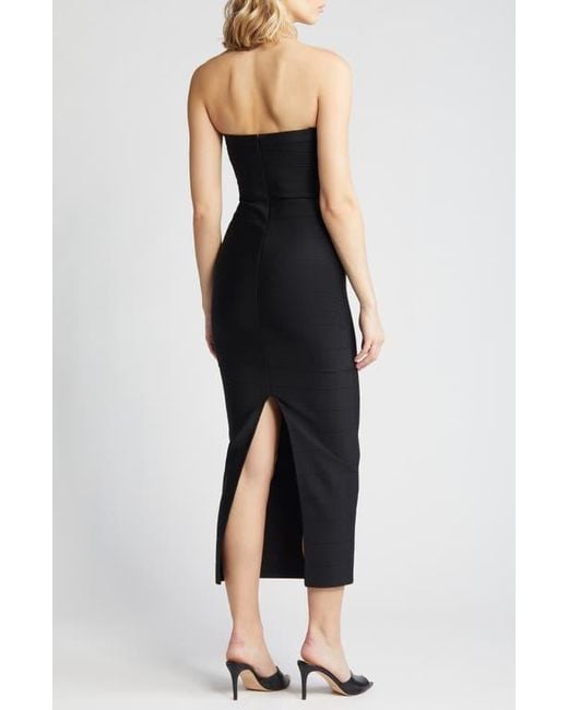 Bebe Black Strapless Bandage Dress