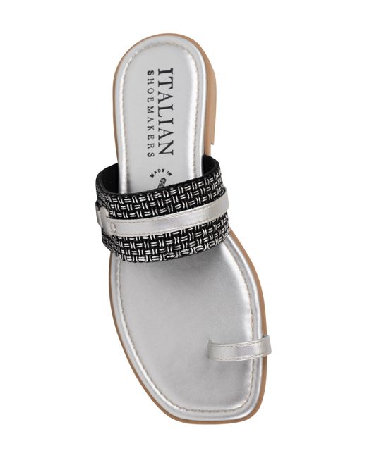 Italian Shoemakers White Dollie Slide Sandal