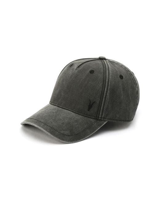AllSaints Black Ramskull Baseball Cap for men