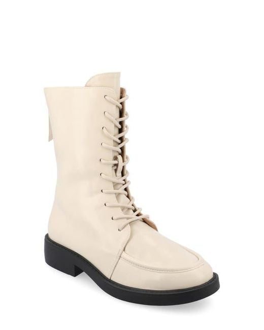 Journee Collection White Nikks Combat Boot
