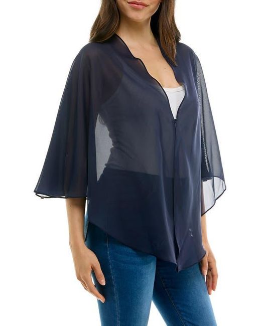Nina Leonard Blue Chiffon Capelet