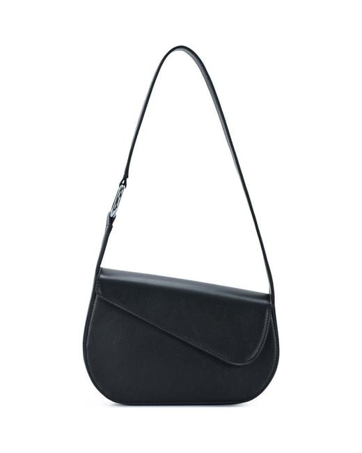 Rachel Zoe Black Asymmetric Flap Shoulder Bag