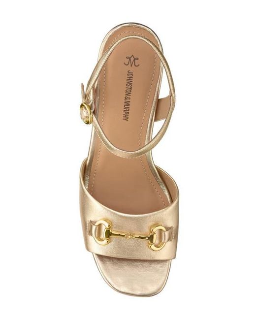 Johnston & Murphy Natural Edith Ankle Strap Sandal