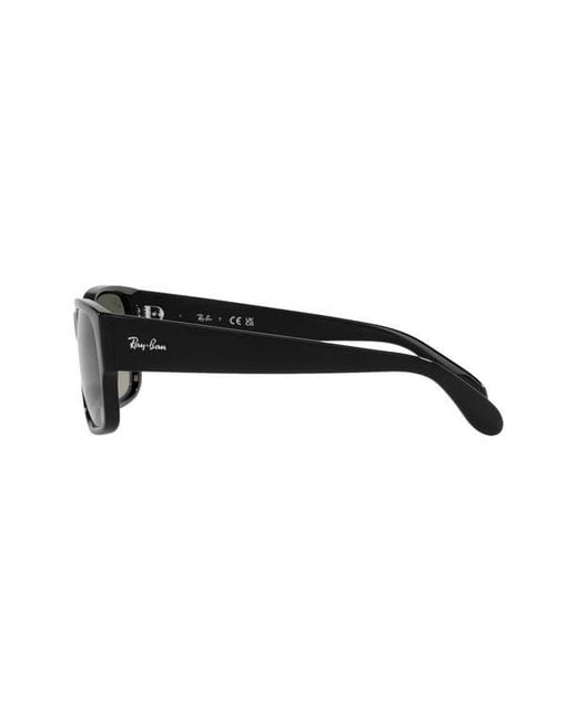 Ray-Ban Black 58Mm Gradient Polarized Rectangular Sunglasses
